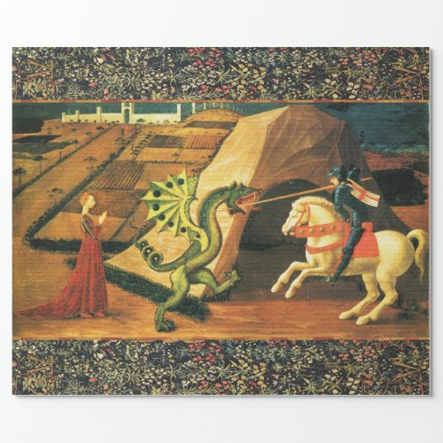 ST GEORGE DRAGON AND PRINCESS WRAPPING PAPER