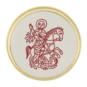 St George Dragon Jerusalem Cross Heritage Tattoo Gold Finish Lapel Pin