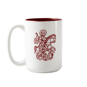 St George Dragon Jerusalem Cross Heritage Tattoo Two-Tone Coffee Mug