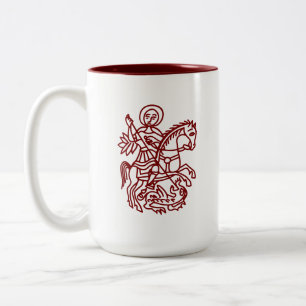St George Dragon Jerusalem Cross Heritage Tattoo Two-Tone Coffee Mug