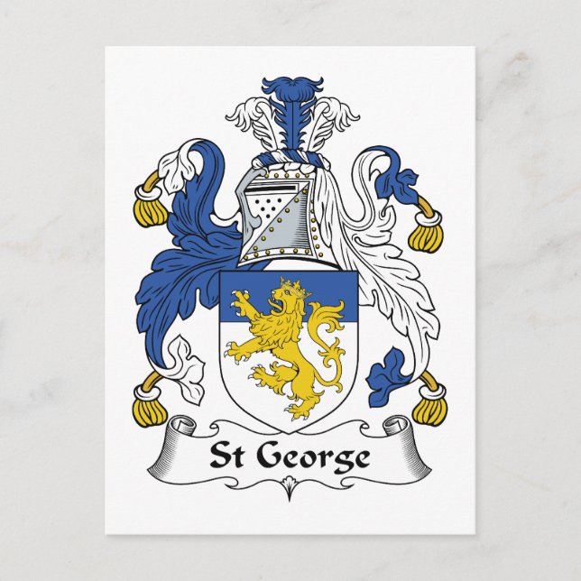 St George Family Crest Postcard (Front)