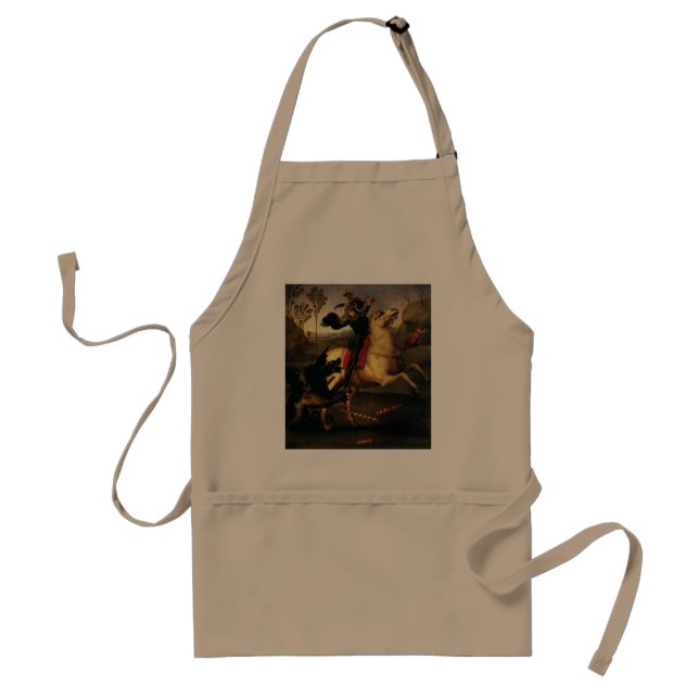 St. George Fighting the Dragon by Raphael Sanzio Adult Apron (Front)