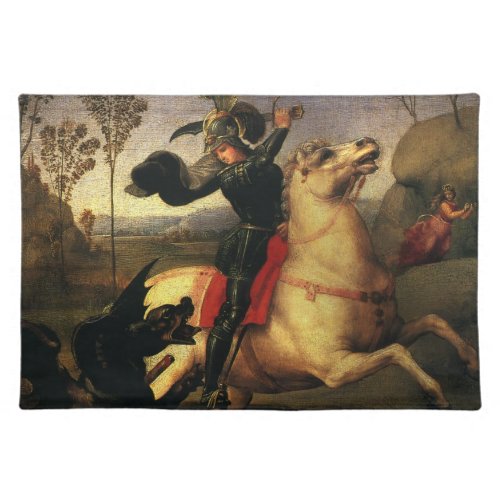St George Fighting the Dragon by Raphael Sanzio Cloth Placemat