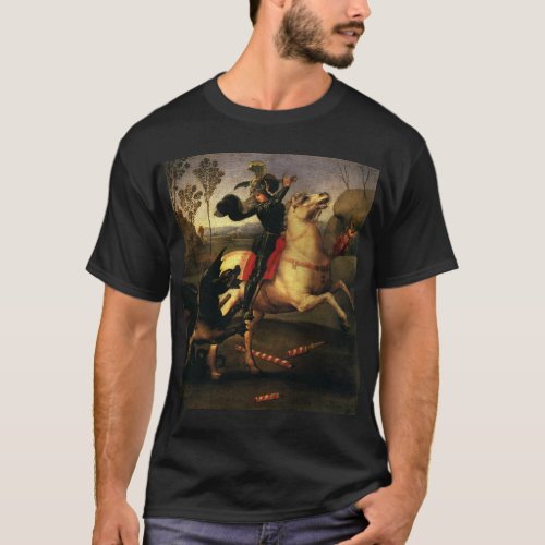 St George Fighting the Dragon by Raphael Sanzio T_Shirt