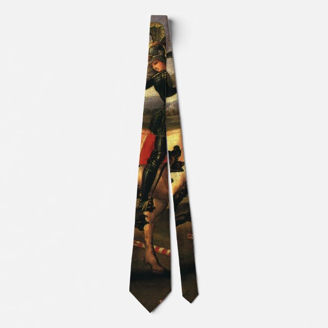 St. George Fighting the Dragon by Raphael Sanzio Tie (Front)