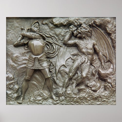 St George Fighting the Dragon Poster