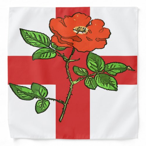 St George Flag and Tudor Rose England Fan Bandana