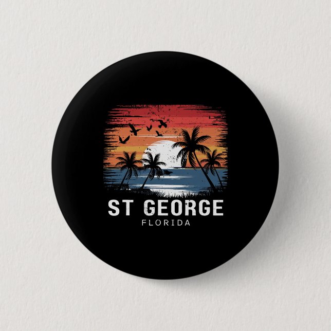 St George Florida Surfing Surfer  Button (Front)
