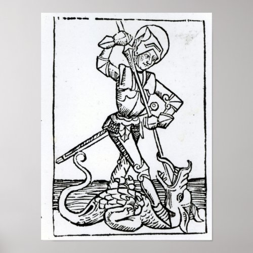 St George from the Liber Chronicarum Poster