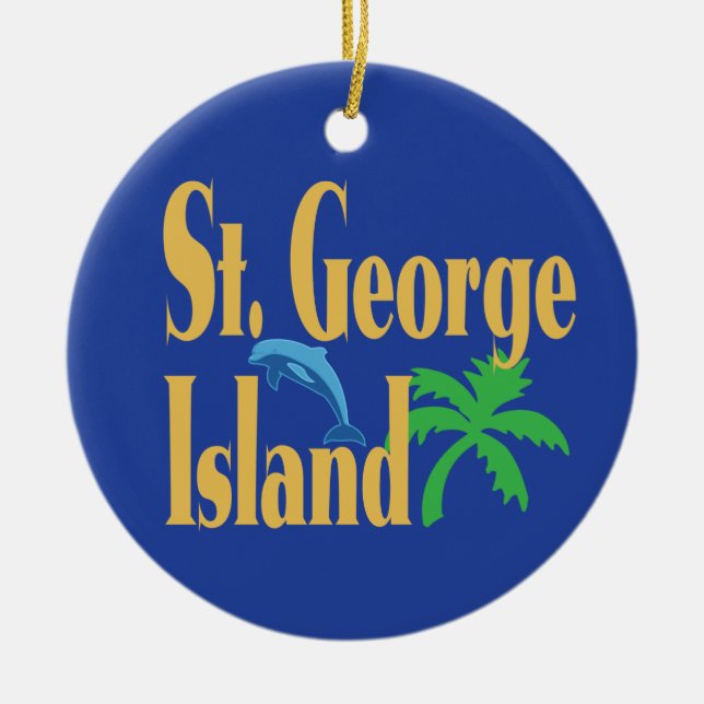 St. George Island Florida Ceramic Ornament (Front)