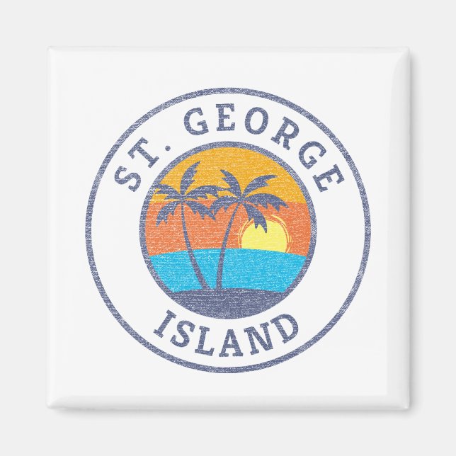 St. George Island, Florida Faded Classic Style Magnet (Front)
