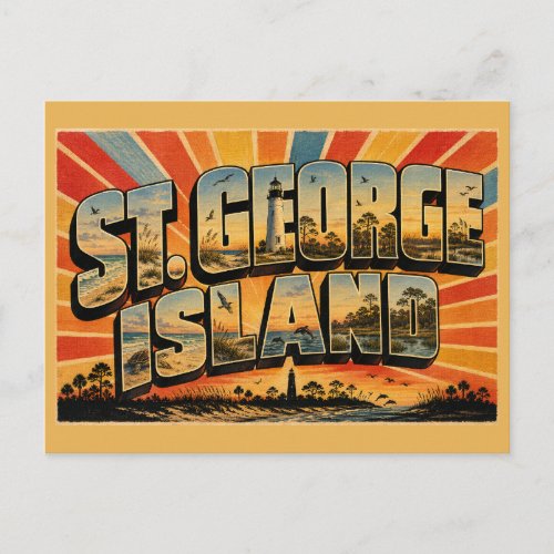 St. George Island Florida Gulf Coast Lighthouse Postcard