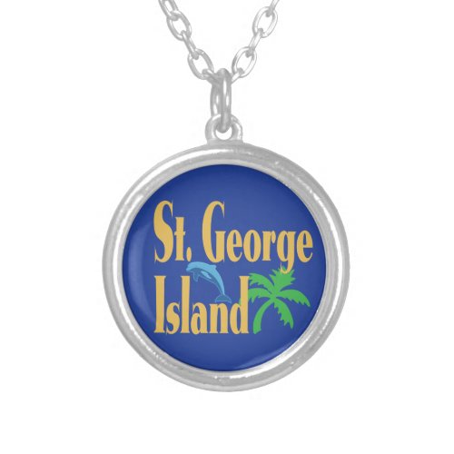St George Island Florida Silver Plated Necklace