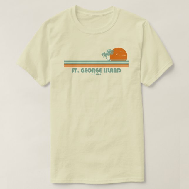 St. George Island Florida Sun Palm Trees T-Shirt (Design Front)