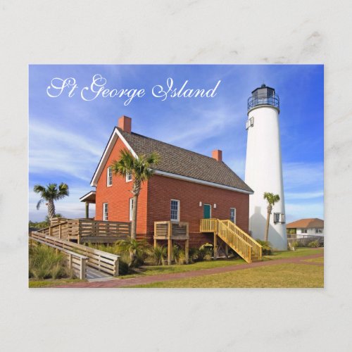 St George Island Lighthouse Florida Postcard