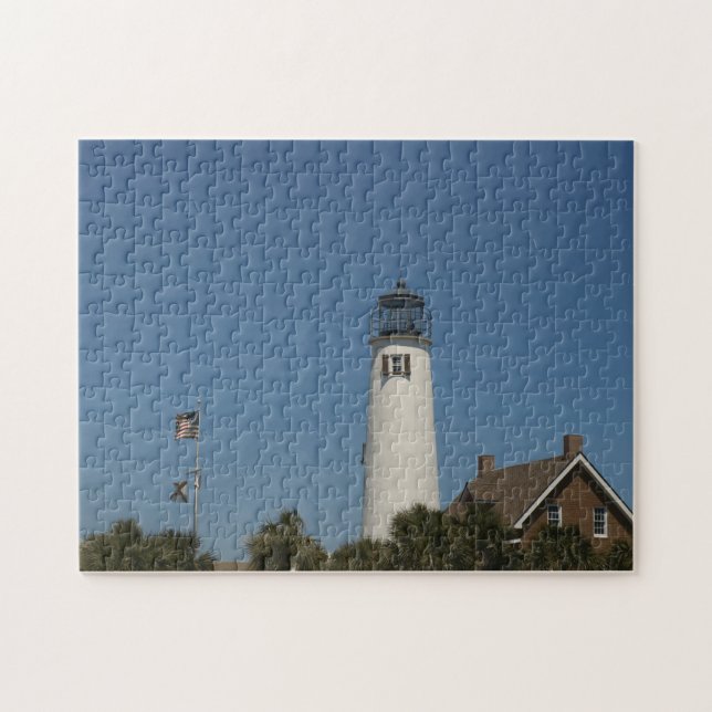 St George Island Lighthouse in Eastpoint, Fl on a  Jigsaw Puzzle (Horizontal)