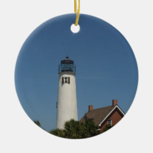 St George Island Lighthouse on a Ceramic Ornament