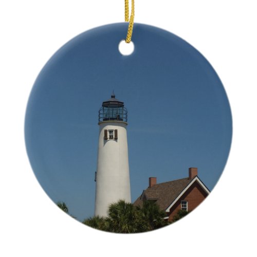 St George Island Lighthouse on a  Ceramic Ornament
