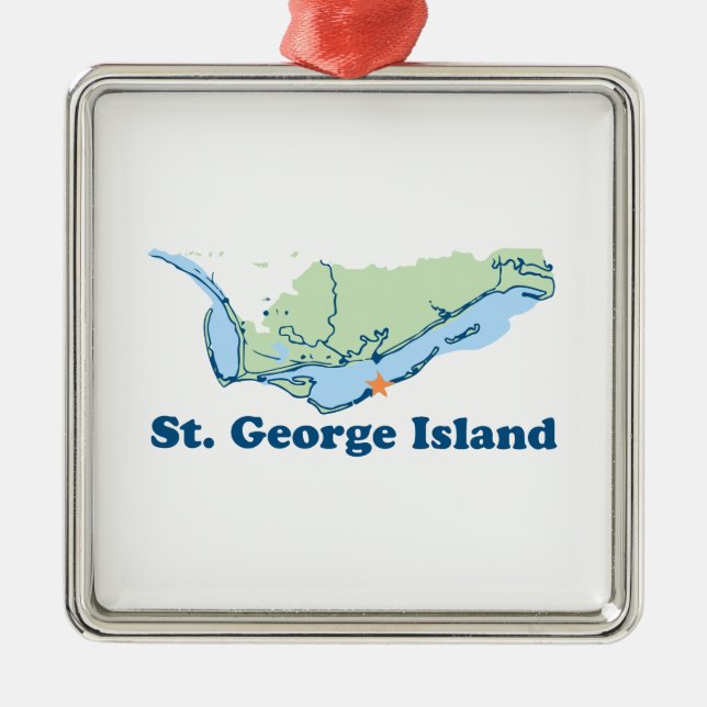 St George Island. Metal Ornament (Front)