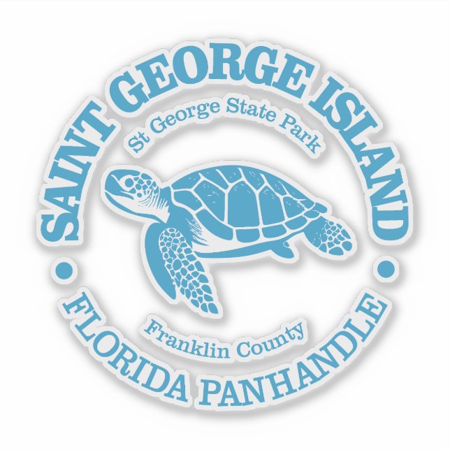 St George Island (sea turtle) Sticker (Front)