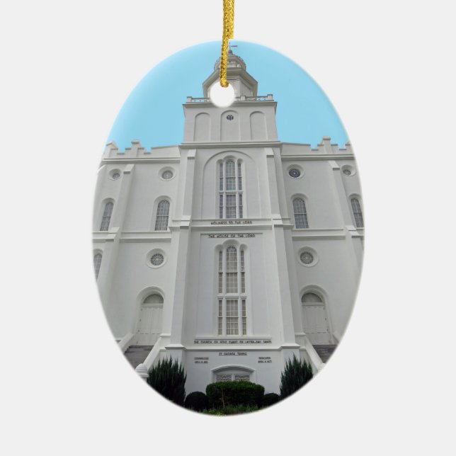 St. George LDS Temple Ceramic Ornament (Front)