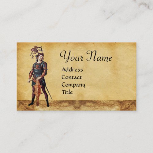 ST GEORGE  Old Brown Parchment Monogram Business Card