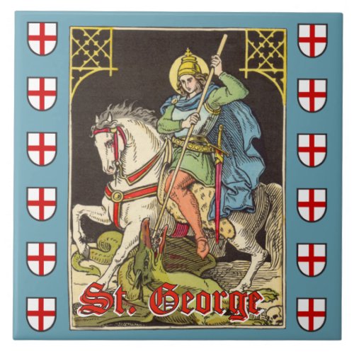 St George on Horseback BS 01 Ceramic Tile
