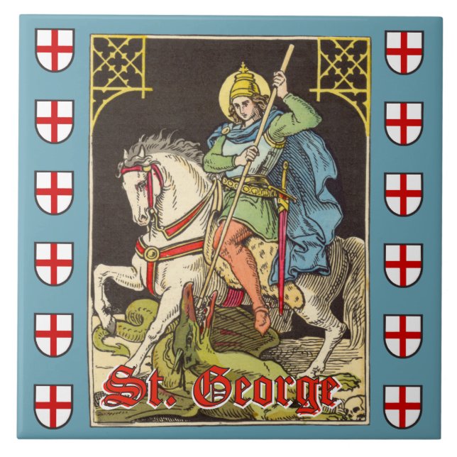 St. George on Horseback (BS 01) Ceramic Tile (Front)