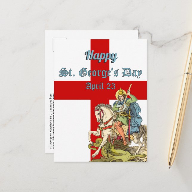 St. George on Horseback (BS 01) Postcard (Front/Back In Situ)