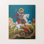 St. George Orthodox Christian Icon Jigsaw Puzzle<br><div class="desc">St. George lived during the 3rd and 4th centuries. He grew up in a Christian household, and his father was martyred for the faith. When he grew up, he entered the Roman army and was celebrated as a fierce and fearless warrior. The emperor of Rome at the time, Diocletian, started...</div>