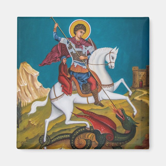 St. George Orthodox Christian Icon Magnet (Front)