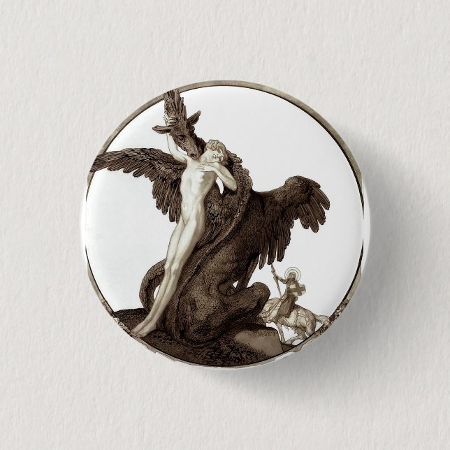St. George Rescuing a Maiden from a Dragon Button (Front)