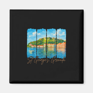 St. George’s Grenada Traveling Trip Brushstroke So Magnet