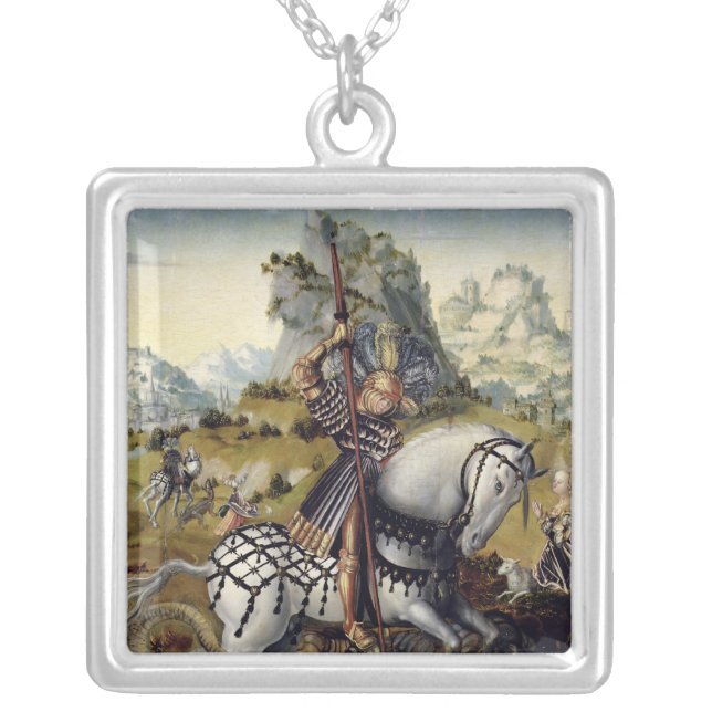 St. George Silver Plated Necklace (Front)