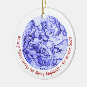 St. George Slaying Dragon Personalized British Ceramic Ornament