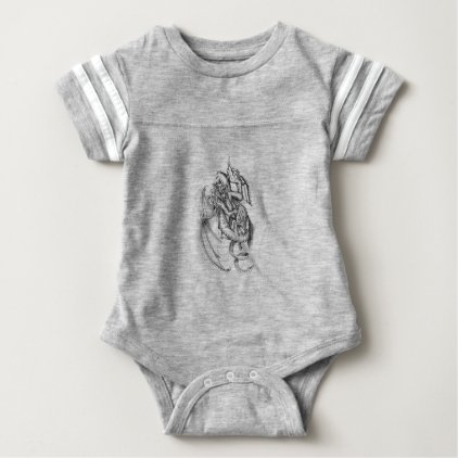 St George Slaying Dragon Tattoo Baby Bodysuit