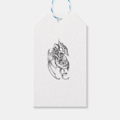 St George Slaying Dragon Tattoo Gift Tags