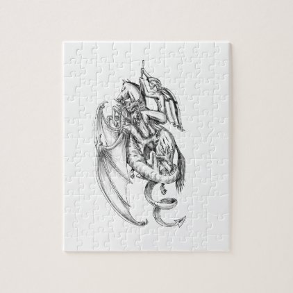 St George Slaying Dragon Tattoo Jigsaw Puzzle