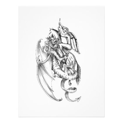 St George Slaying Dragon Tattoo Letterhead