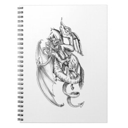 St George Slaying Dragon Tattoo Notebook