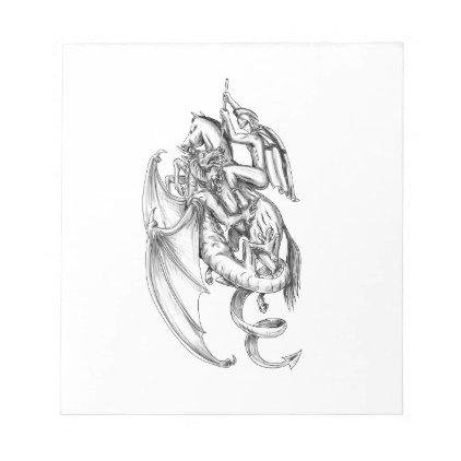 St George Slaying Dragon Tattoo Notepad