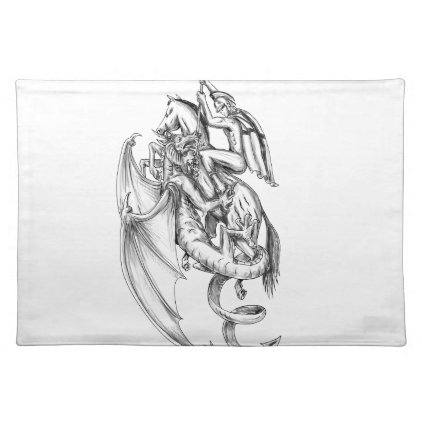 St George Slaying Dragon Tattoo Placemat