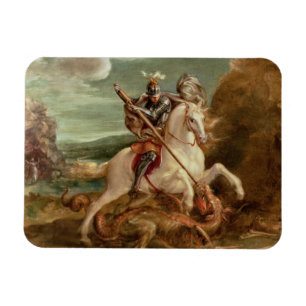 St. George slaying the dragon, (oil on panel) Magnet