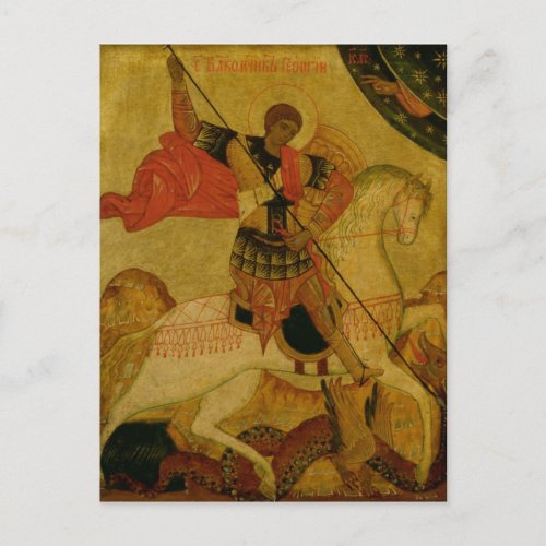 St George slaying the Dragon Postcard