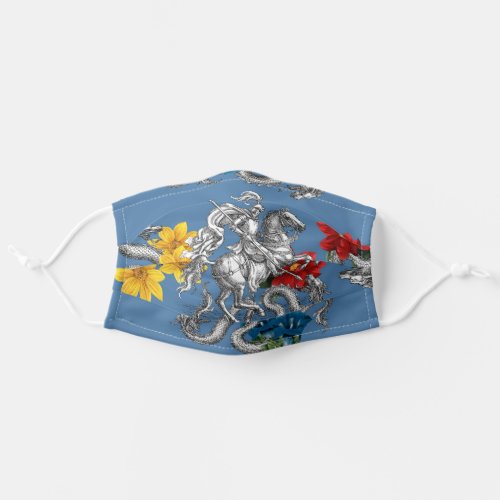 St George Slaying the Dragons _ Blue Adult Cloth Face Mask