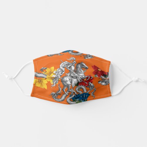 St George Slaying the Dragons _ Orange Adult Cloth Face Mask