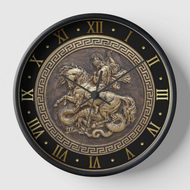 St. George Slays the Dragon Wall Clock (Front)