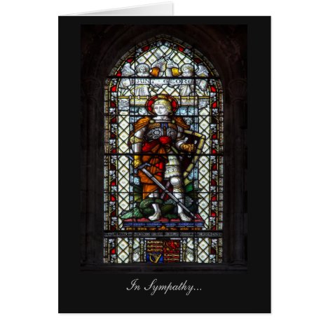 St George stained glass window - In Sympathy Card