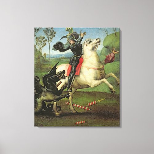 St George Struggling with the Dragon Canvas Print