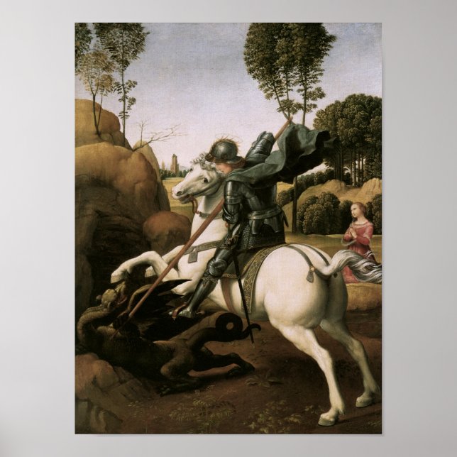 St. George & the Dragon, Raphael Fine Art Poster (Front)